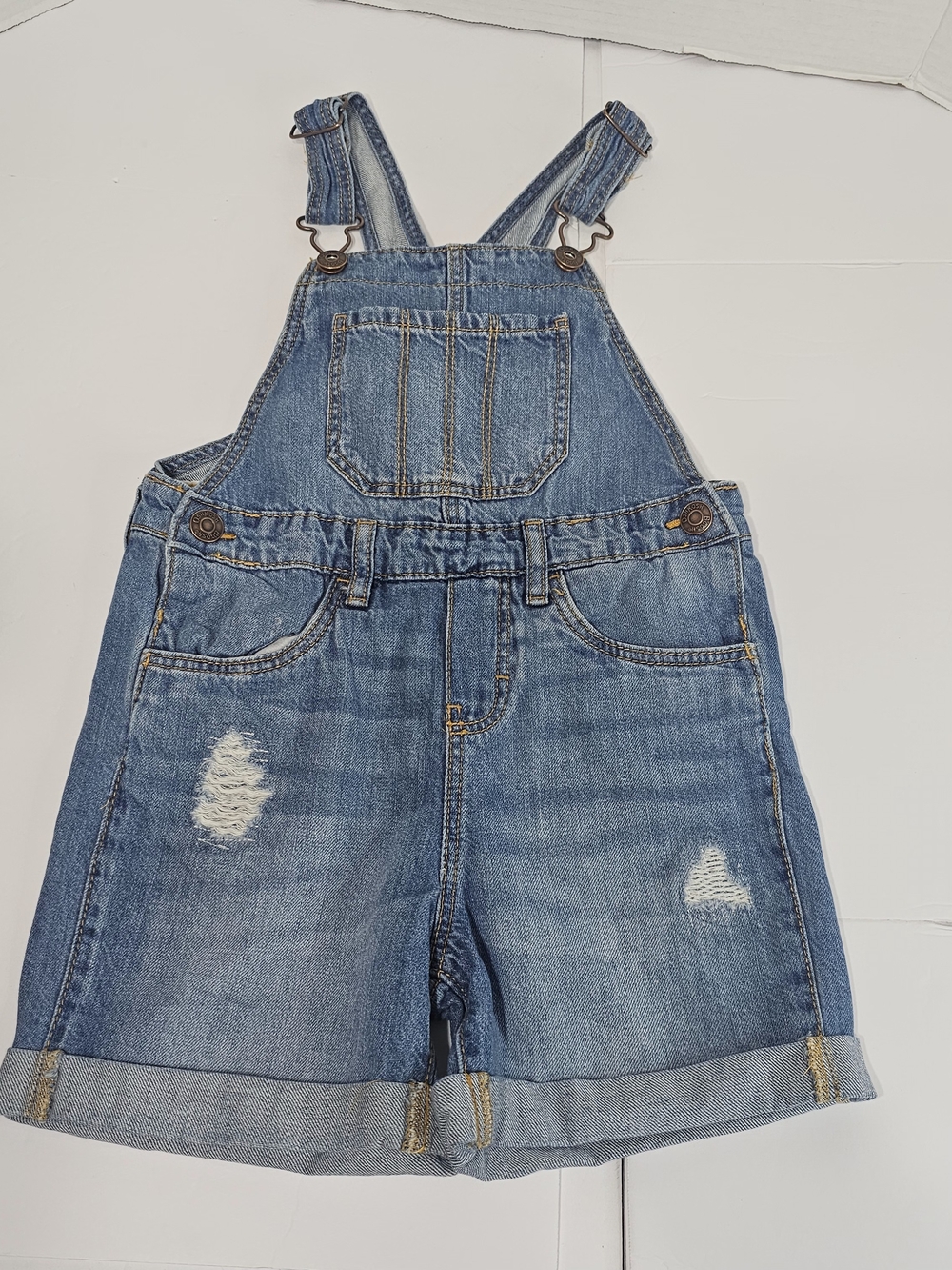 OshKosh B'gosh Girls Jean Overalls Shorts Size 5 Classic Vestbak Heritage Style - Picture 5 of 13